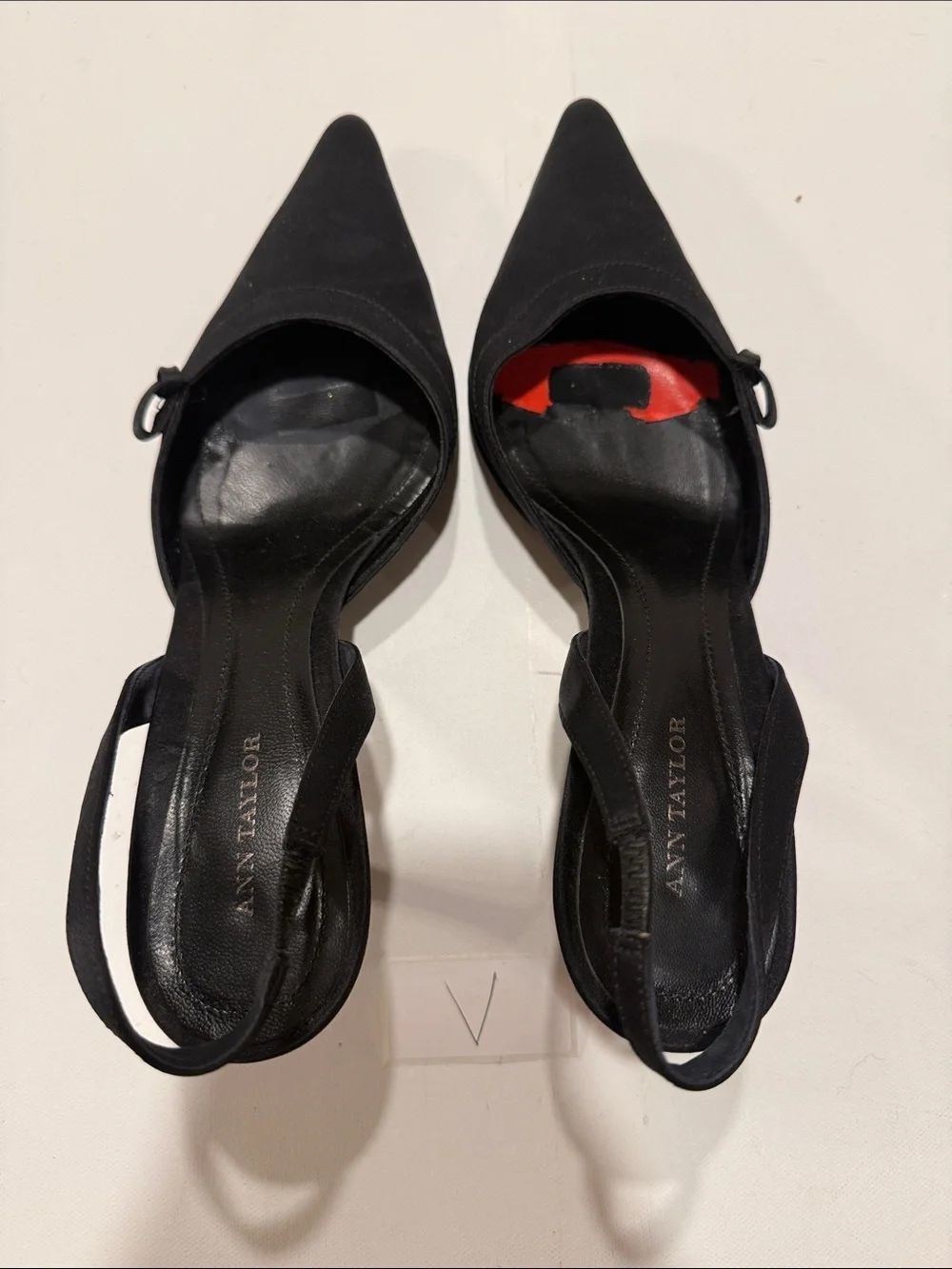 Ann Taylor Black Pointed-Toe Slingback Heels - Picture 2 of 4
